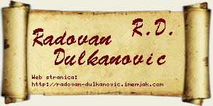 Radovan Dulkanović vizit kartica